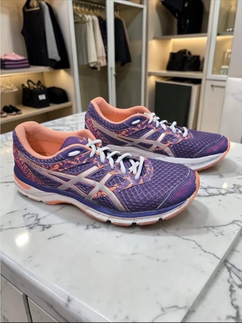 ASICS Women's Purple & Peach Athletic Running Shoes